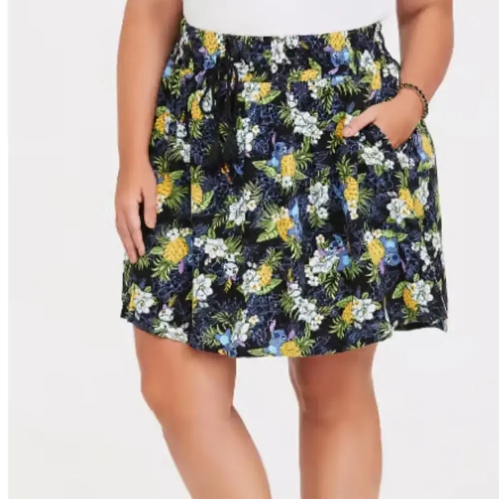 Torrid 2 (2X 18/20)‎ Disney Lilo & Stitch Scrump Hawaiian Tropical Mini Skirt